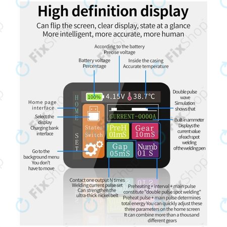 Docreate SW - Hordozható Állítható Ponthegesztőgép (5000mAh)
