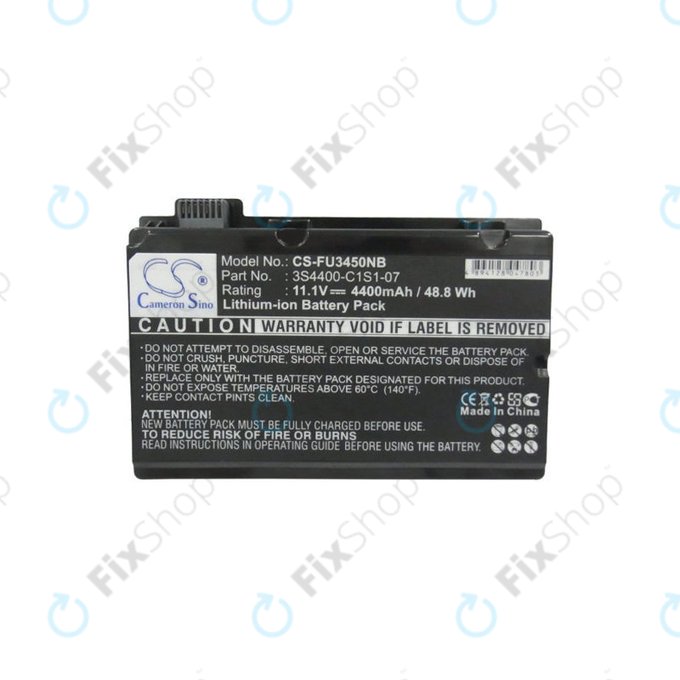Akkumulátor Fujitsu Amilo Pi3450, Amilo Pi3525, Amilo Pi3540, 4400mAh, Li-Ion, 11.1V, 3S4400-C1S1-07, HQ