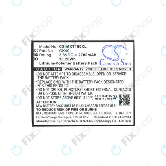 Motorola Moto E4 XT1761 - Akkumulátor GK40 2700mAh HQ