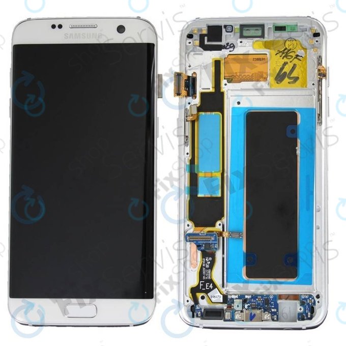Samsung Galaxy S7 Edge G935F - LCD Kijelző + Érintőüveg + Keret (Gold) - GH97-18533C, GH97-18594C, GH97-18767C Genuine Service Pack