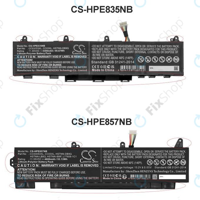 Akkumulátor HP ZBook Firefly 15 G7, G8, EliteBook 855 G7, G8, 850 G7, G8, 4600mAh, Li-Pol, 11.55V, CC03053XL, HQ