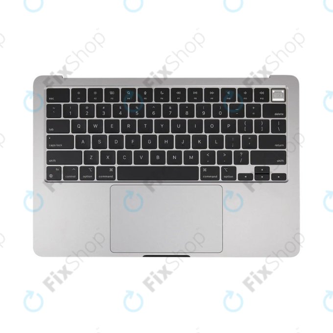 Felső billentyűzetkeret MacBook Air 13", A3113 (2024), US billentyűzettel és akkumulátorral, Space Gray, 661-40227, Genuine Apple