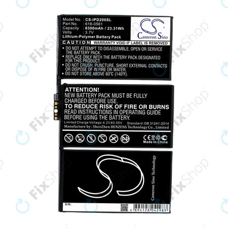 Apple iPad 2 - Akkumulátor 616-0561, 616-0559 6300mAh HQ