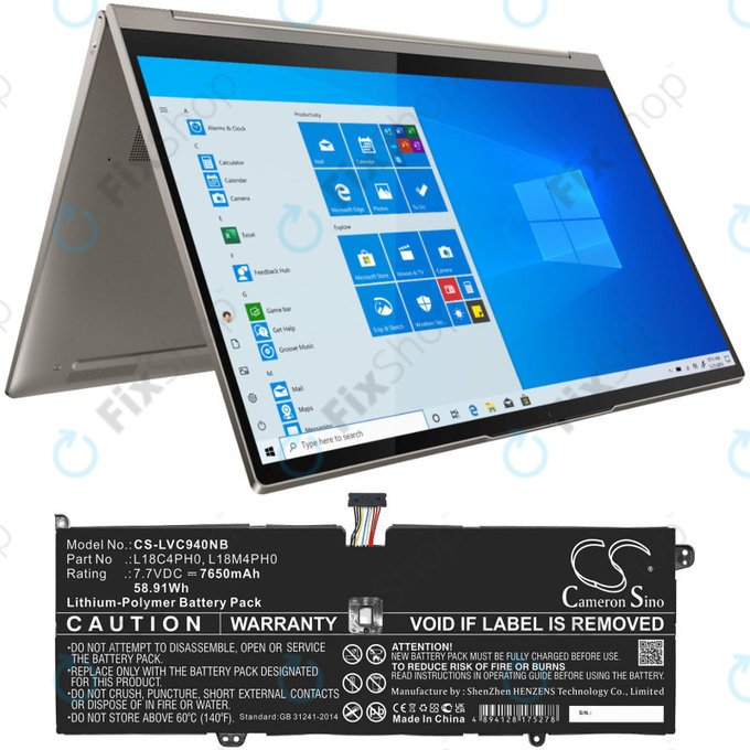 Akkumulátor Lenovo Yoga C940, 7650mAh, Li-Pol, 7.7V, L18C4PH0, HQ