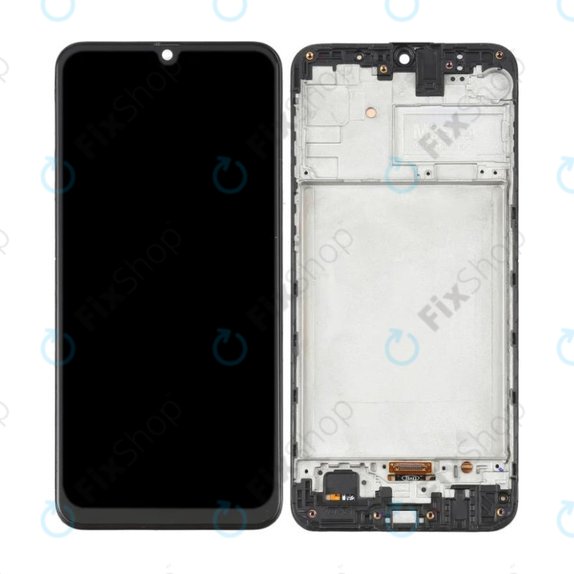Samsung Galaxy M31 M315F - LCD Kijelző + Érintőüveg + Keret (Space Black) OLED