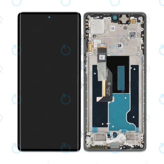 Motorola Edge 50 Fusion - LCD Kijelző + Érintőüveg + Keret (Marshmallow Blue) - 5D68C24359 Genuine Service Pack