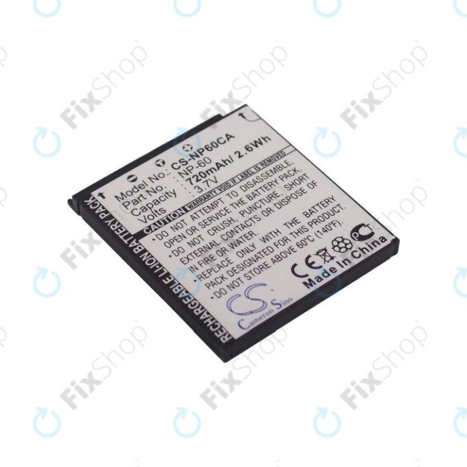 Akkumulátor Casio Exilim Zoom EX-Z19, EX-Z85, EX-Z9, 720mAh, Li-Ion, 3.7V, NP-60, HQ