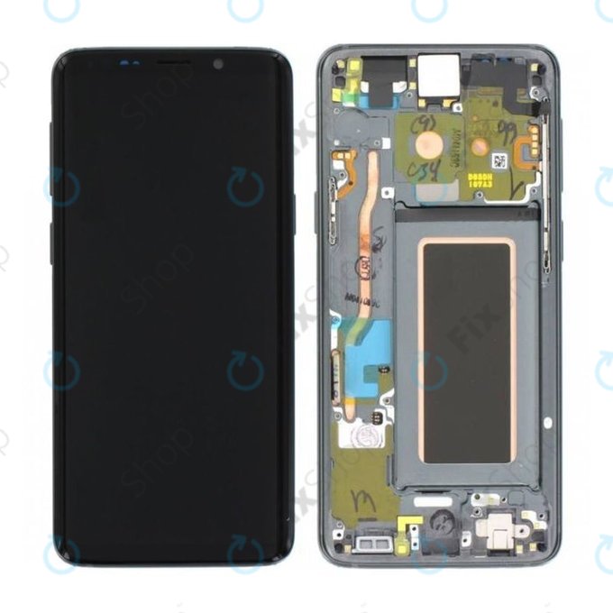 Samsung Galaxy S9 G960F - LCD Kijelző + Érintőüveg + Keret (Titanium Gray) - GH97-21696C, GH97-21697C Genuine Service Pack