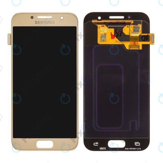 Samsung Galaxy A3 A320F (2017) - LCD Kijelző + Érintőüveg (Gold Sand) - GH97-19732B, GH97-19753B Genuine Service Pack