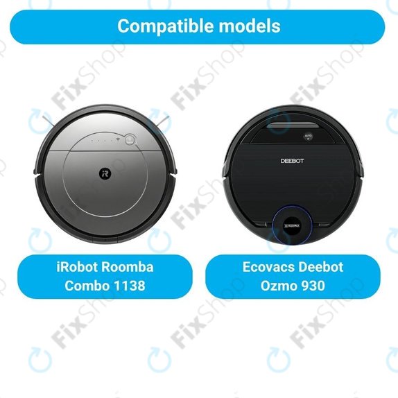 Pótalkatrész készlet iRobot Roomba Combo 1138, Ecovacs Deebot Ozmo 930 robotporszívóhoz (1x Főkefe, 2x Szűrők, 2 pár oldalkefe, 2x Felmosókendők)