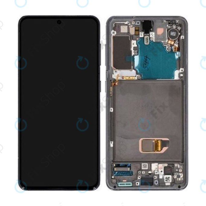 Samsung Galaxy S21 G991B - LCD Kijelző + Érintőüveg + Keret (Phantom Gray) - GH82-24544A, GH82-24545A, GH82-27255A Genuine Service Pack