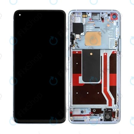 OnePlus 8T - LCD Kijelző + Érintőüveg + Keret (Black) TFT