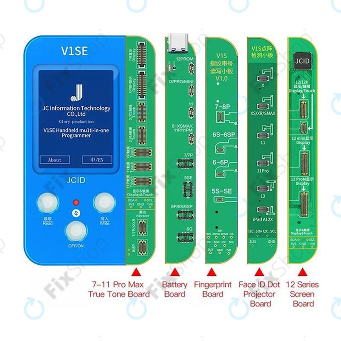 JC V1SE Programmer + LCD, Battery, Fingerprint, Face ID és 12-series Boards (iPhone 7 - 12 Pro Max)