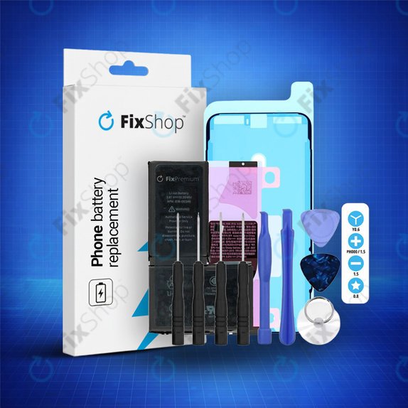 Apple iPhone X - Akkumulátor 2716mAh FixPremium + Ragasztó Akkumulátor Rögzítéshez + Ragasztó LCD Kijelzőhöz + Szerszámkészlet - Multipack
