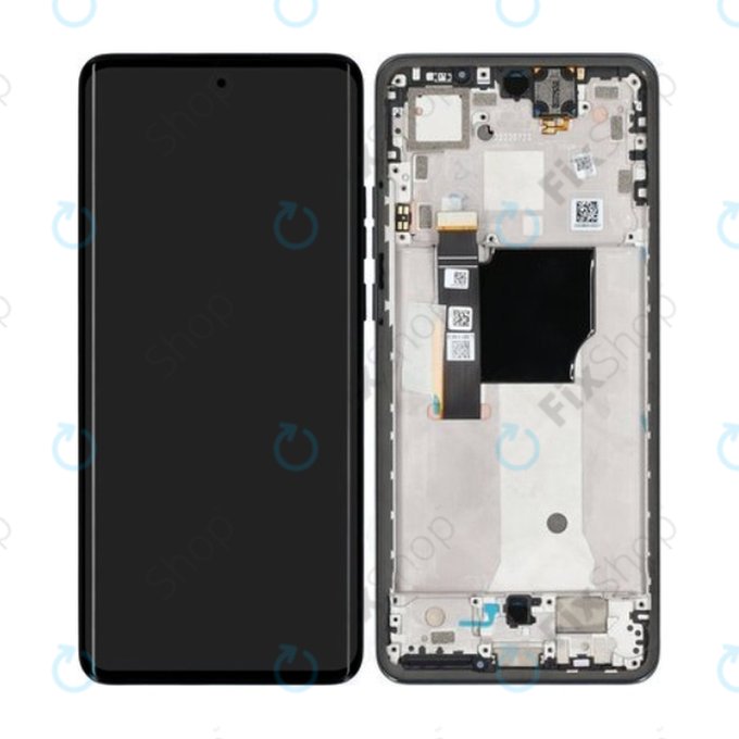 Motorola Edge 40 Neo XT2307 - LCD Kijelző + Érintőüveg + Keret (Black Beauty) - 5D68C23158 Genuine Service Pack