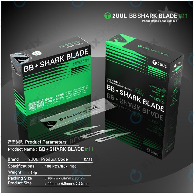 Shark No.11 szike penge, BB, 2UUL DA18, 100db/doboz