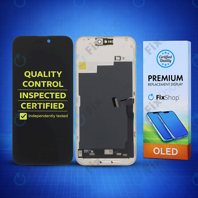 Kijelző Soft OLED iPhone 15 Pro Max - Érintőüveg + Keret, DIAGNOSTIC