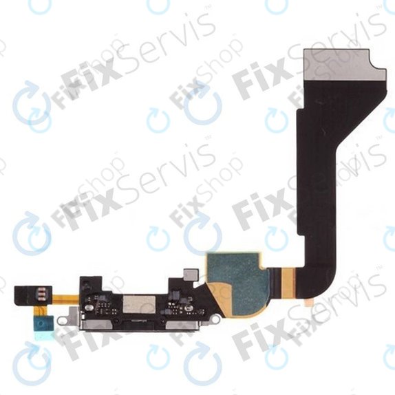 Apple iPhone 4 - Töltő Csatlakozó + Mikrofon + Flex Kábelek (Black)