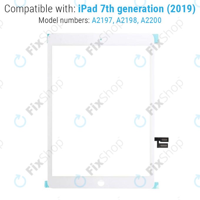 Apple iPad (7th Gen 2019, 8th Gen 2020) - Érintőüveg (White)