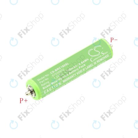 Akkumulátor Braun 1000, 180, 2000, 3000, 4735, 5411, Cruzer1, Cruzer Z20, 700mAh, Ni-MH, 1.2V, 67030922, HQ