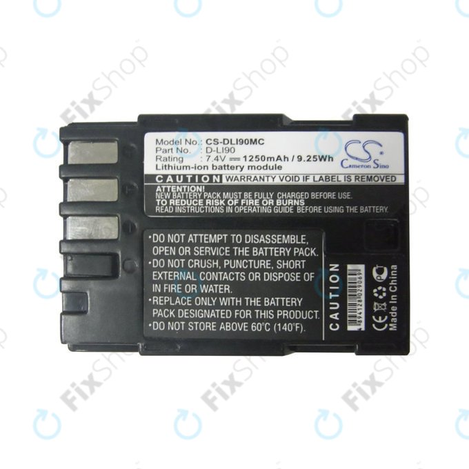 Akkumulátor Pentax 645d, K-5, 1250mAh, Li-Ion, 7.4V, D-LI90, HQ