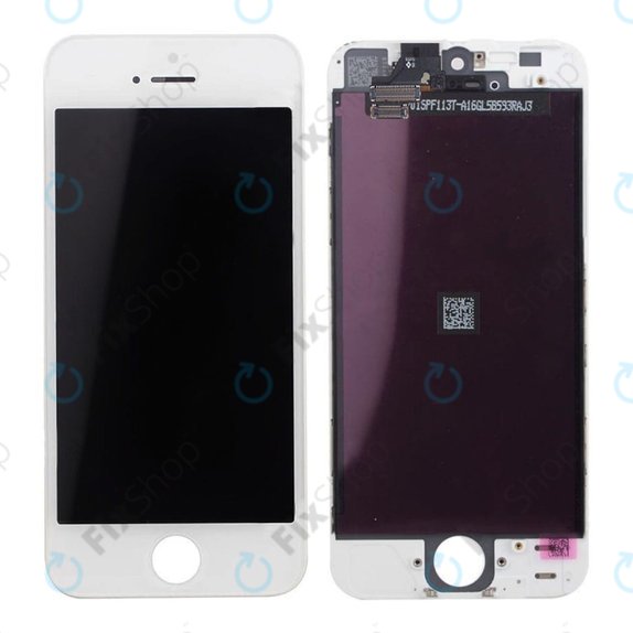 Kijelző iPhone 5, White, Érintőüveg kerettel
