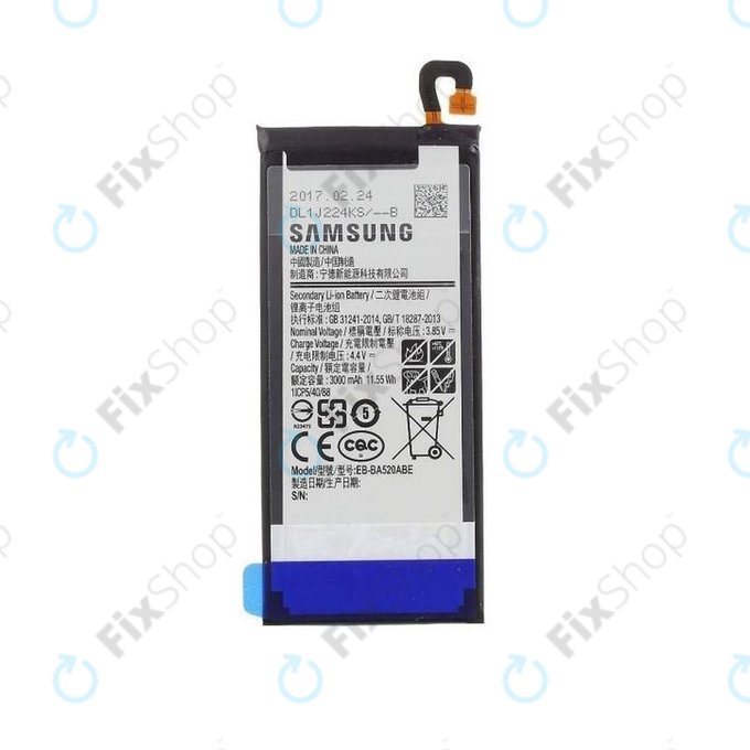 Samsung Galaxy A5 A520F (2017), J5 J530F (2017) - Akkumulátor BA520ABE 3000mAh - GH43-04680A Genuine Service Pack