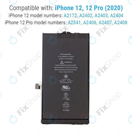 Apple iPhone 12, 12 Pro - Akkumulátor 2815mAh FixPremium