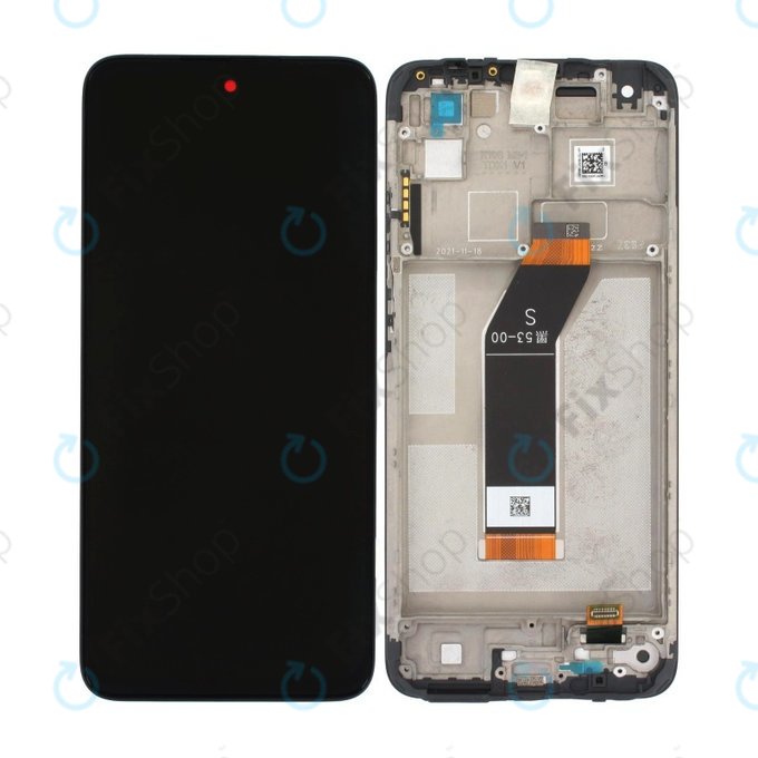 Xiaomi Redmi 10 (2022) - LCD Kijelző + Érintőüveg + Keret (Black) TFT
