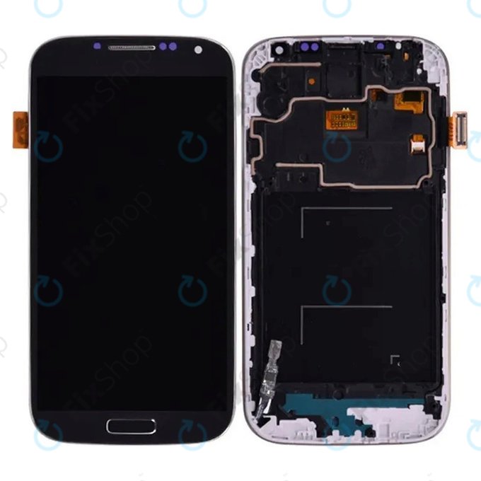 Samsung Galaxy S4 Mini Value I915i - LCD Kijelző + Érintőüveg + Keret (Black Mist) TFT