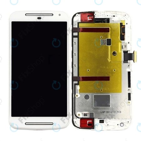 Motorola Moto G XT1068 - LCD Kijelző + Érintőüveg + Keret (White) TFT