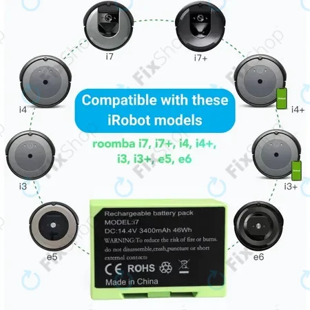 iRobot Roomba e-series, i-series - Akkumulátor ABL-D1, 4624864, ABL-D2 Li-Ion 14.4V 3400mAh