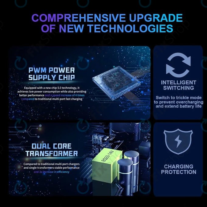 Mechanic V-Power 8 Pro - USB Töltőállomás (6x USB-A, 1x QC 3.0, 1x PD 20W)