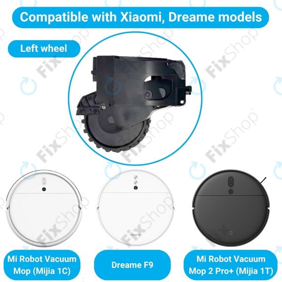 Xiaomi Dreame F9, Mi Robot Vacuum Mop (Mijia 1C), 2 Pro+ (Mijia 1T) - Kerék Motorral (Bal) (Fekete)