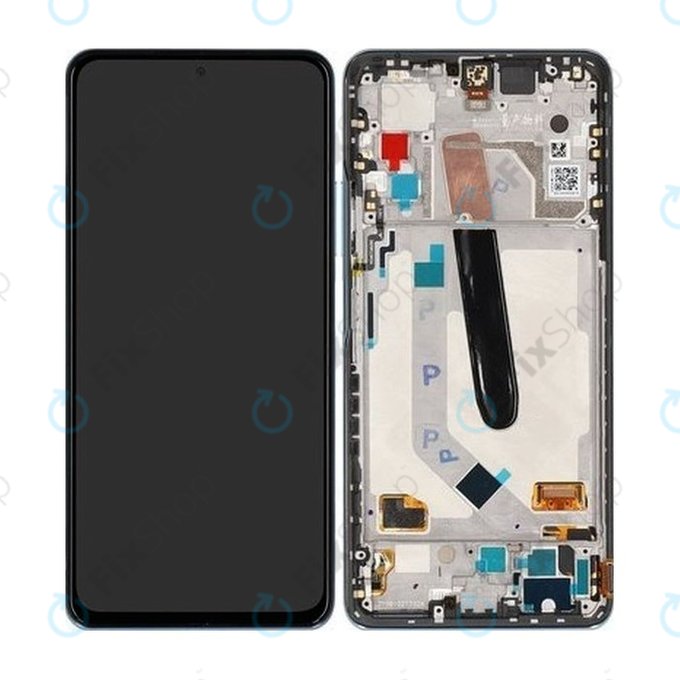 Xiaomi Mi 11i - LCD Kijelző + Érintőüveg + Keret (Celestian Silver) - 5600040K1100 Genuine Service Pack