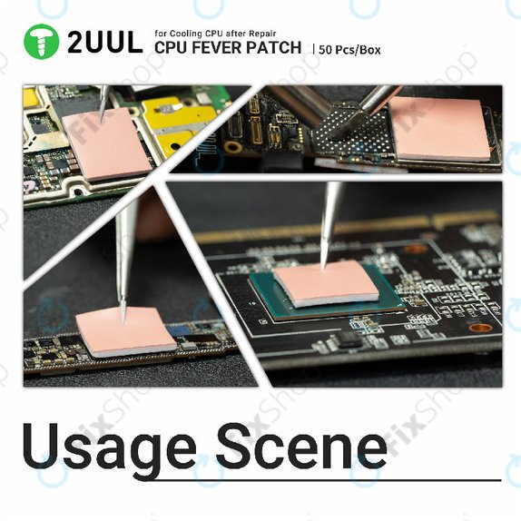 CPU hűtőpad (Thermal Patch), 2UUL SC09, 17x15x1.5mm