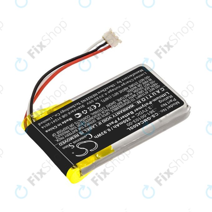 Akkumulátor Garmin DashCam 45, DashCam 46, DashCam 55, DashCam 56, DashCam 66, 250mAh, Li-Pol, 3.7V, 361-00103-00, HQ