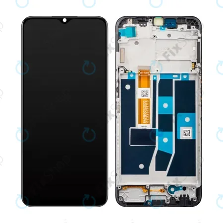 Oppo A54s CPH2273 - LCD Kijelző + Érintőüveg + Keret (Black) - 4908020 Genuine Service Pack