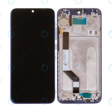 Xiaomi Redmi Note 7 - LCD Kijelző + Érintőüveg + Keret (Neptune Blue) - 5610100140C7, 561010020033, 561010034033 Genuine Service Pack