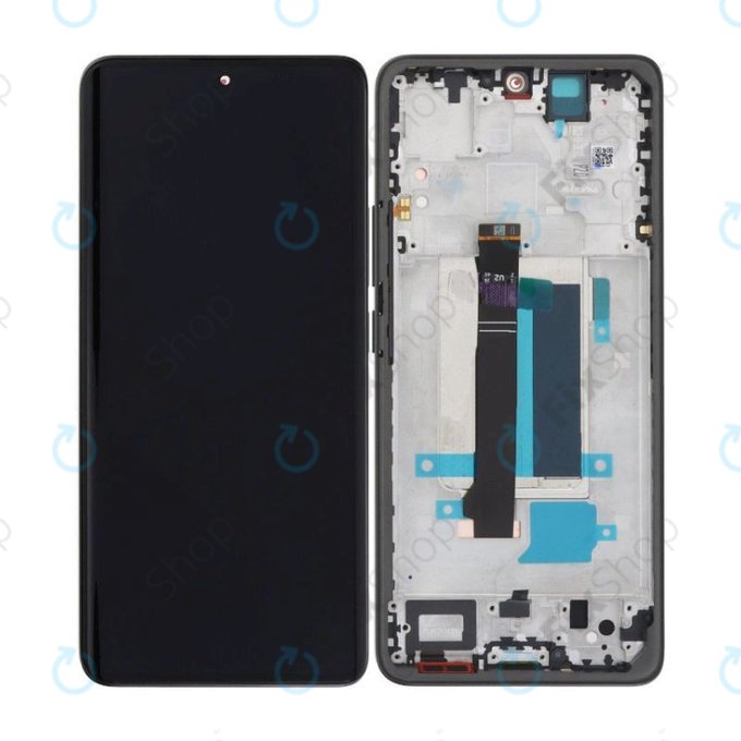 Xiaomi Redmi Note 13 Pro+ 23090RA98C - LCD Kijelző + Érintőüveg + Keret (Fushion Black) OLED
