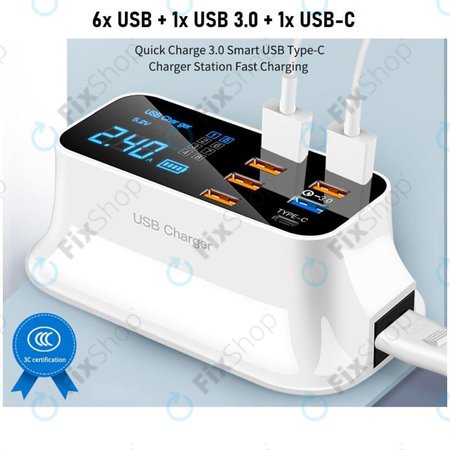 Asometech Model E - USB Charging Station with USB 3.0 & USB-C