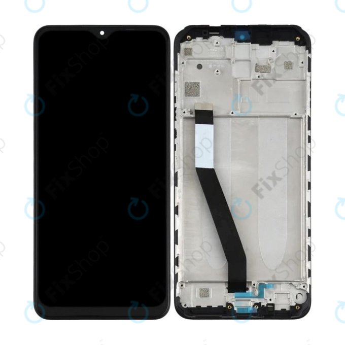 Xiaomi Redmi 9 - LCD Kijelző + Érintőüveg + Keret (Black) TFT