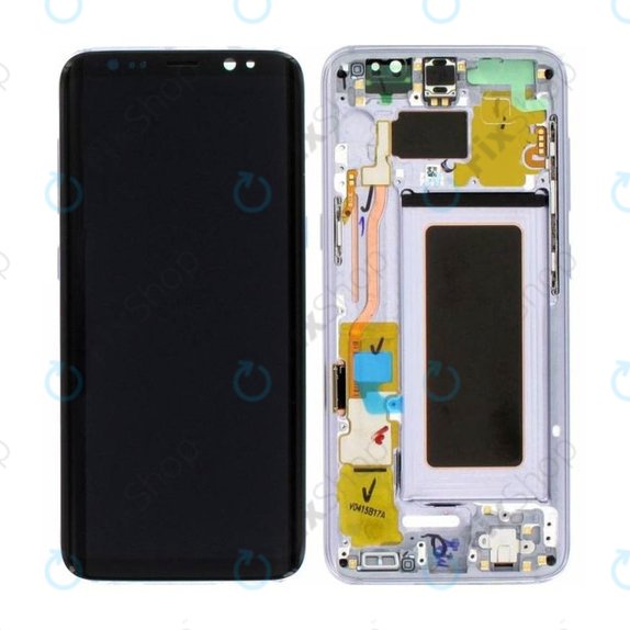 Samsung Galaxy S8 G950F - LCD Kijelző + Érintőüveg + Keret (Burgundy Red) - GH97-20457C, GH97-20473C, GH97-20458C, GH97-20629C Genuine Service Pack