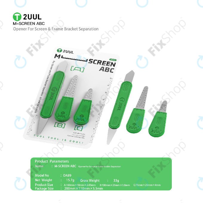 ABC Kijelzőnyitó szerszám készlet, 2UUL DA89