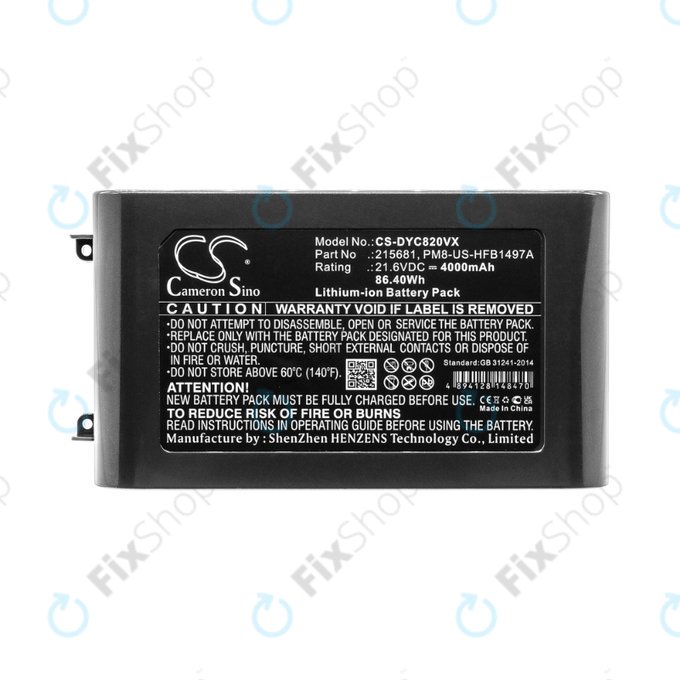 Dyson V8 - Akkumulátor 215681, PM8-US-HFB1497A Li-Ion 21.6V 4000mAh HQ