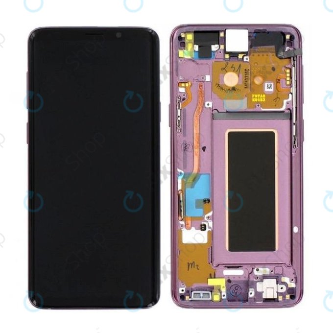 Samsung Galaxy S9 G960F - LCD Kijelző + Érintőüveg + Keret (Lilac Purple) - GH97-21696B, GH97-21697B Genuine Service Pack