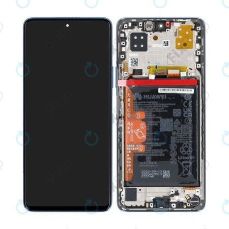 Huawei Nova 9 SE JLN-LX1 JLN-LX3 - LCD Kijelző + Érintőüveg + Keret + Akkumulátor (Crystal Blue) - 02354UWB Genuine Service Pack