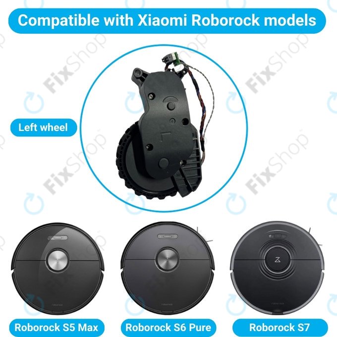 Xiaomi Roborock S5 Max, S6 Pure, S7 - Kerék Motorral (Bal) (Fekete)