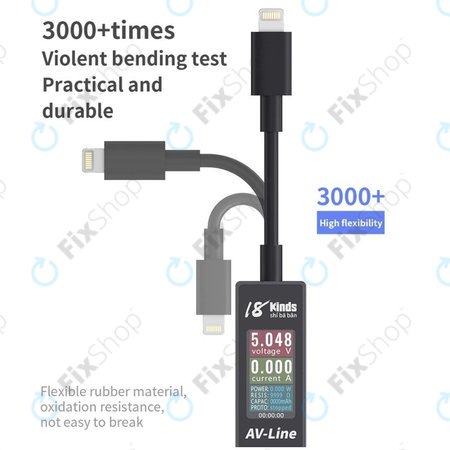 AV-Line - Intelligens Érzékelő Töltőkábel (Lightning - USB-A)