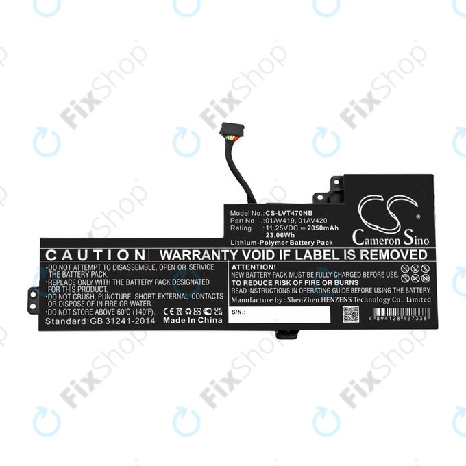 Akkumulátor Lenovo Thinkpad A285, T470, T480, 2050mAh, Li-Pol, 11.25V, 01AV419, HQ